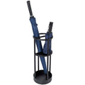 MyGift Umbrella Stand,Umbrella Holder for Entryway,20 Inch Tall Modern Metal Geometric Freestanding Umbrella Rack or Cane Holder with Shelf for Small Umbrellas and Bottom Drip Tray (Black)