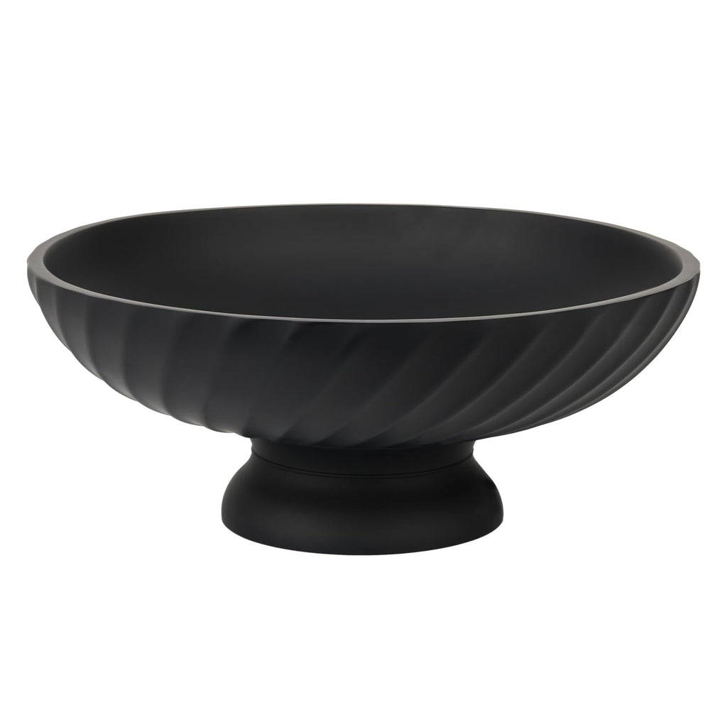 Deobath Large Resin Pedestal Decorative Bowl - Modern Handicraft Bowls for Home Decor - Fruit Bowl for Kitchen Counter - Key Bowl for Entryway Table,Artificial Stone Beige