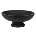 Deobath Large Resin Pedestal Decorative Bowl - Modern Handicraft Bowls for Home Decor - Fruit Bowl for Kitchen Counter - Key Bowl for Entryway Table,Artificial Stone Beige