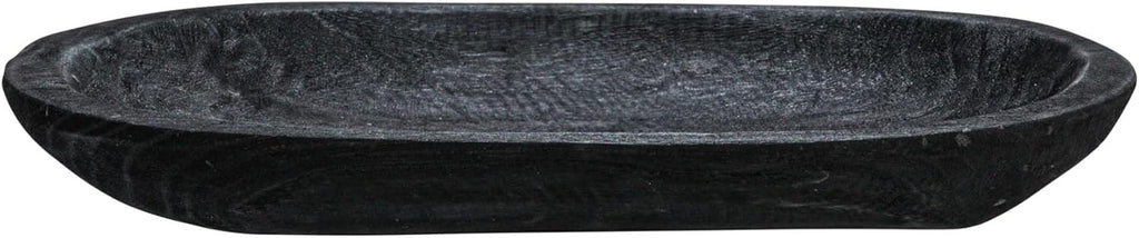 Bloomingville Hand-Carved Paulownia Wood Bowl, Black