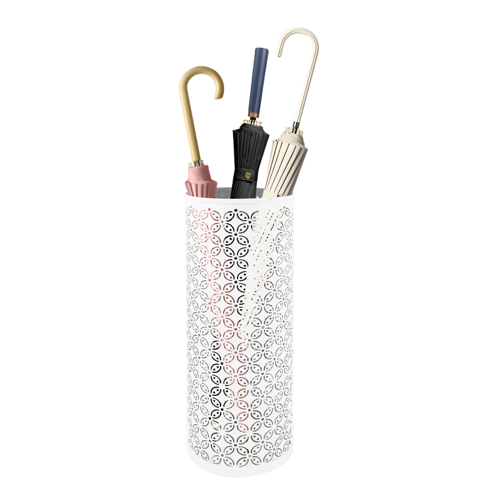 Metal Round Umbrella Stand Rack,Free Standing Umbrella Holder Bin, Canes Walking Sticks Holder for Entryway, Home, Office (Round)