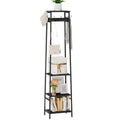 Coat Rack Freestanding, Coat Stand with 3 Shelves and 7 Hooks, Hall Tree Free Standing, Clothes Rack Stand Organizer, Industrial Style, Rustic Brown and Black
