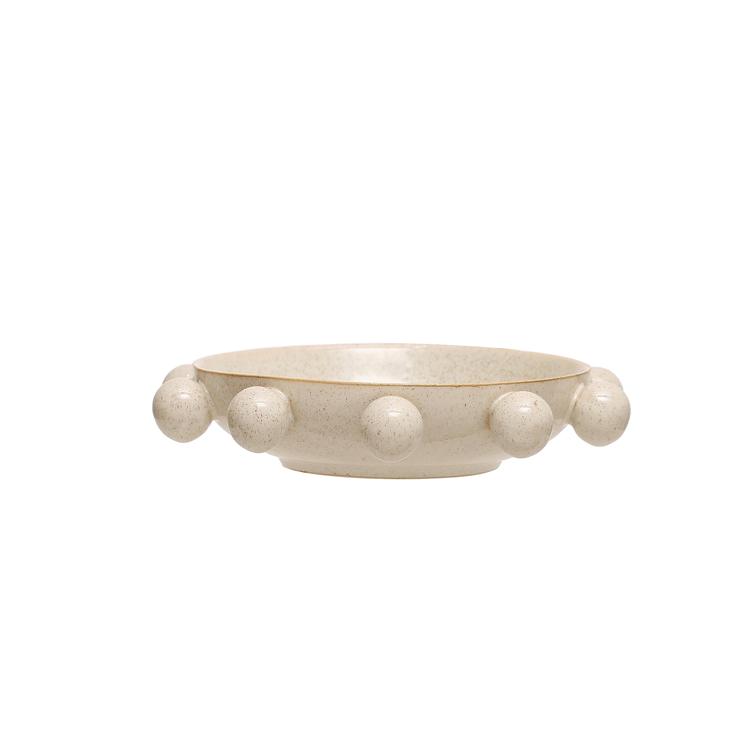 Bloomingville 9.75 Inches Stoneware Bowl with Orbs and Reactive Glaze, Black