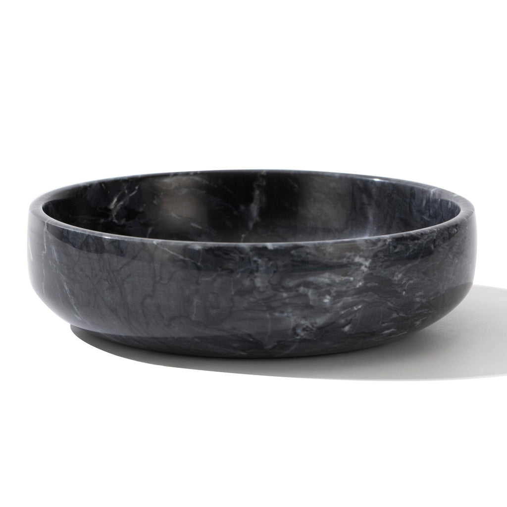 6.7" Large Decorative Bowl, Natural Marble Decorative Bowls for Home Decor, Key Bowl, Candy Bowl, Smudge Bowl, Coffee Tables Centerpiece (Natural Black)