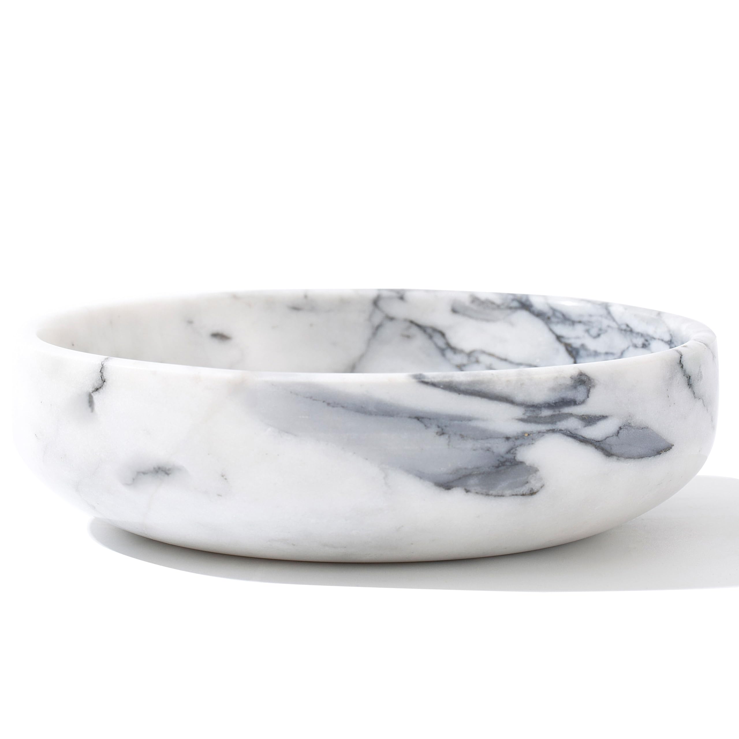6.7" Large Decorative Bowl, Natural Marble Decorative Bowls for Home Decor, Key Bowl, Candy Bowl, Smudge Bowl, Coffee Tables Centerpiece (Natural Black)