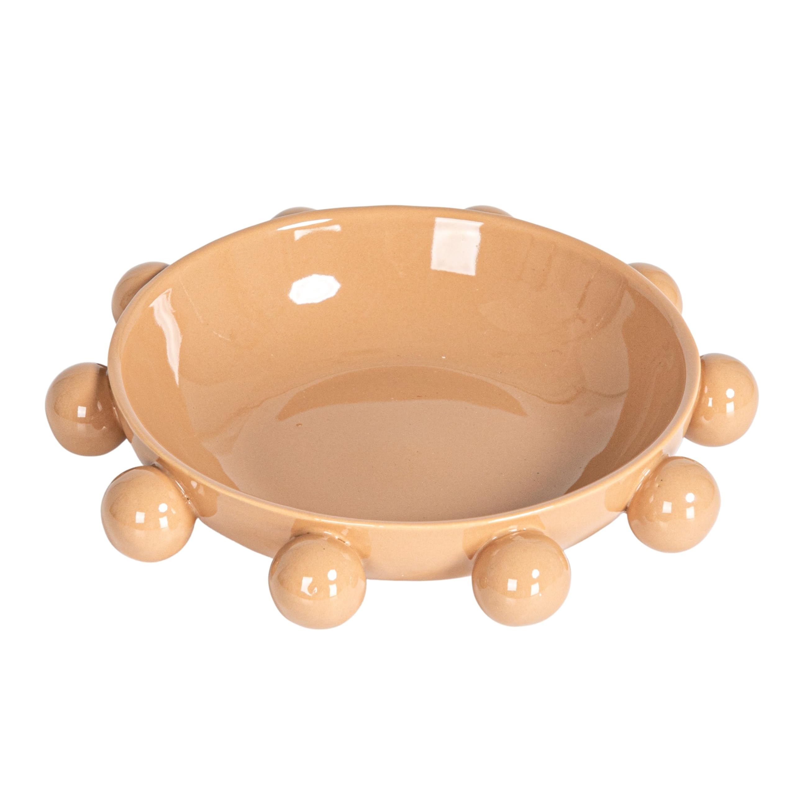 Bloomingville 9.75 Inches Stoneware Bowl with Orbs and Reactive Glaze, Black