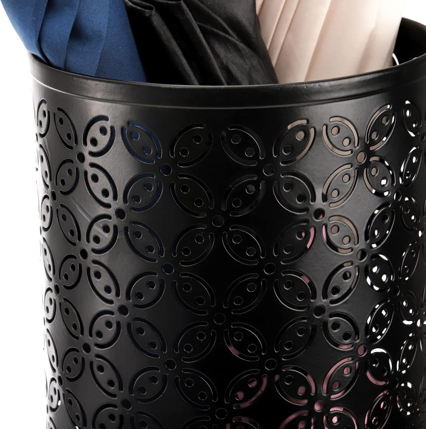 Metal Round Umbrella Stand Rack,Free Standing Umbrella Holder Bin, Canes Walking Sticks Holder for Entryway, Home, Office (Round)