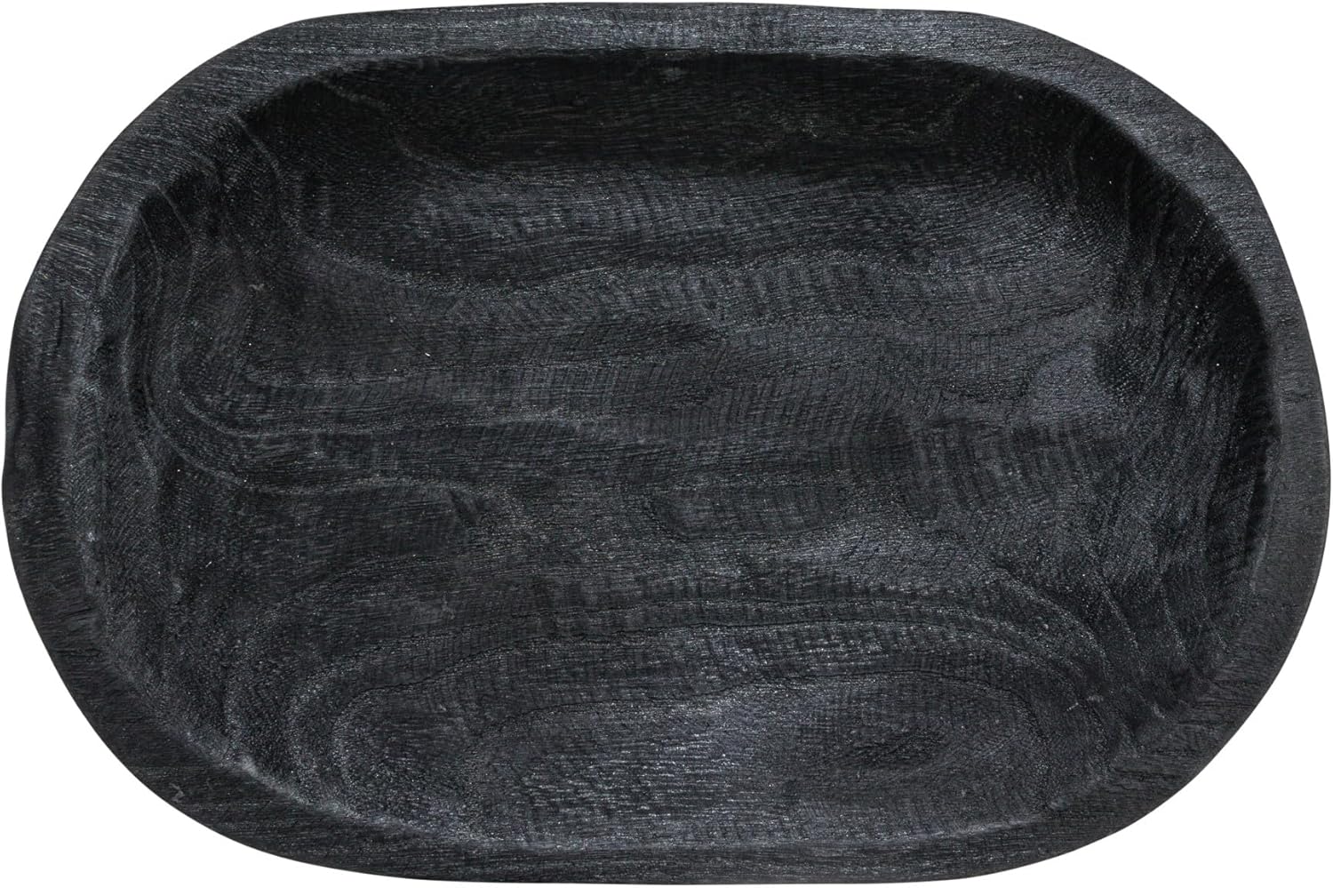 Bloomingville Hand-Carved Paulownia Wood Bowl, Black