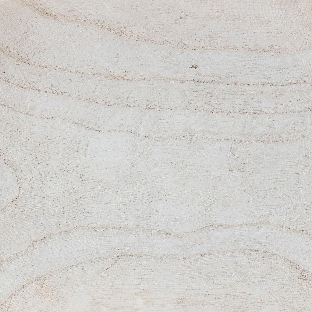 Bloomingville Hand-Carved Paulownia Wood Bowl with Whitewashed Finish